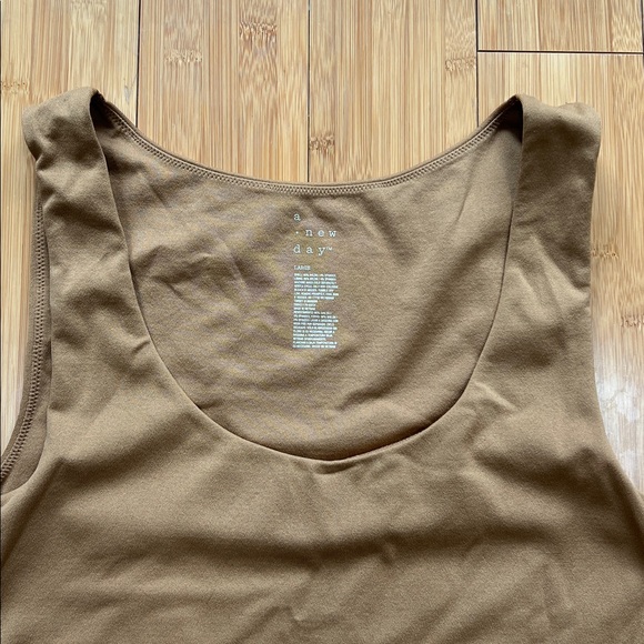 A New Day Everyday Scoop Neck Tank Top - Tan/Camel - Picture 2 of 4